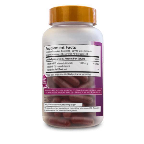 Vitamina B12  con Betabel cápsulas - Imagen 3