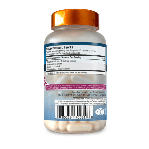 Colágeno Hidrolizado con vitamina C, resveratrol cápsulas - Imagen 3